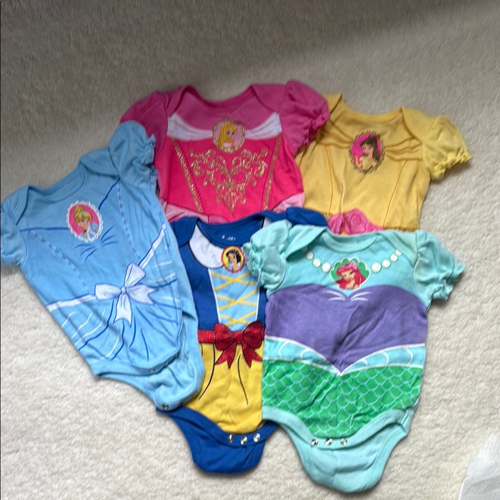 Disney Princess 5pk onesie set 0-3M